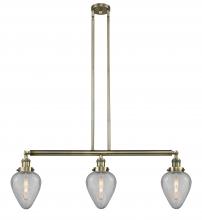 Innovations Lighting 213-AB-G165 - Geneseo - 3 Light - 38 inch - Antique Brass - Stem Hung - Island Light