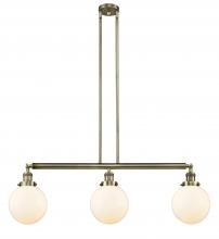 Innovations Lighting 213-AB-G201-8 - Beacon - 3 Light - 41 inch - Antique Brass - Stem Hung - Island Light