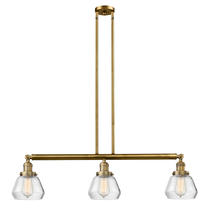 Innovations Lighting 213-BB-G172 - Fulton - 3 Light - 39 inch - Brushed Brass - Stem Hung - Island Light