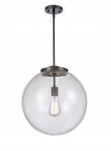 Innovations Lighting 221-1S-BK-G202-16 - Beacon - 1 Light - 16 inch - Matte Black - Stem Hung - Pendant