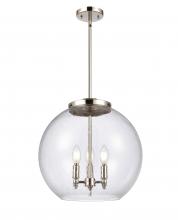 Innovations Lighting 221-3S-PN-G124-16-LED - Athens - 3 Light - 16 inch - Polished Nickel - Cord hung - Pendant