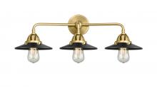 Innovations Lighting 288-3W-SG-M6-BK - Railroad - 3 Light - 26 inch - Satin Gold - Bath Vanity Light