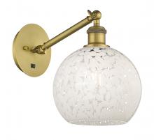 Innovations Lighting 317-1W-BB-G1216-8WM - White Mouchette - 1 Light - 8 inch - Brushed Brass - Sconce