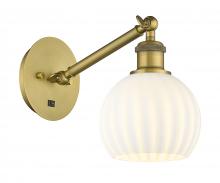Innovations Lighting 317-1W-BB-G1217-6WV - White Venetian - 1 Light - 6 inch - Brushed Brass - Sconce