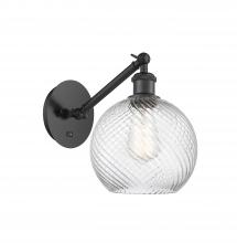 Innovations Lighting 317-1W-BK-G1214-8 - Twisted Swirl 1 Light Sconce part of the Ballston Collection