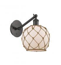 Innovations Lighting 317-1W-OB-G121-8RB - Farmhouse Rope - 1 Light - 8 inch - Oil Rubbed Bronze - Sconce
