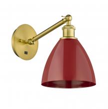 Innovations Lighting 317-1W-SN-MBD-75-RD - Plymouth - 1 Light - 8 inch - Brushed Satin Nickel - Sconce
