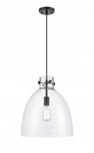 Innovations Lighting 410-1PL-BK-G412-14CL - Newton Bell - 1 Light - 14 inch - Matte Black - Cord hung - Pendant