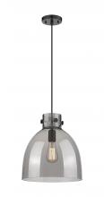 Innovations Lighting 410-1PM-BK-G412-12SM - Newton Bell - 1 Light - 12 inch - Matte Black - Cord hung - Pendant
