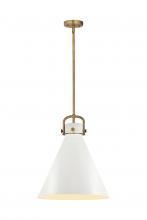 Innovations Lighting 410-1SL-BB-M411-18W - Newton Cone - 1 Light - 18 inch - Brushed Brass - Pendant