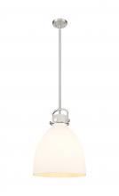 Innovations Lighting 410-1SL-SN-G412-14WH - Newton Bell - 1 Light - 14 inch - Satin Nickel - Multi Pendant