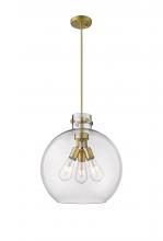 Innovations Lighting 410-3PL-BB-G410-16CL - Newton Sphere - 3 Light - 16 inch - Brushed Brass - Cord hung - Pendant