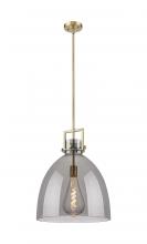 Innovations Lighting 411-1SL-BB-G412-16SM - Newton Bell - 1 Light - 16 inch - Brushed Brass - Pendant