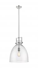 Innovations Lighting 411-1SL-PN-G412-14CL - Newton Bell - 1 Light - 14 inch - Polished Nickel - Pendant