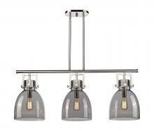 Innovations Lighting 411-3I-PN-G412-10SM - Newton Bell - 3 Light - 42 inch - Polished Nickel - Island Light