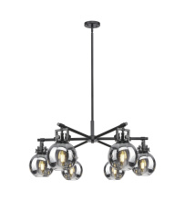 Innovations Lighting 411-6CR-BK-G410-7SM - Newton Sphere - 6 Light - 26 inch - Matte Black - Chandelier