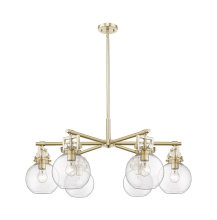 Innovations Lighting 411-6CR-CB-G410-7CL - Newton Sphere - 6 Light - 26 inch - Champagne Bronze - Chandelier