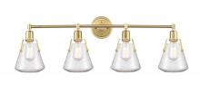 Innovations Lighting 422-4W-SB-G4224-7 - Luna - 4 Light - 40 inch - Satin Brass - Bath Vanity Light