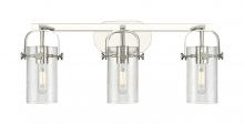 Innovations Lighting 423-3W-PN-G423-7SDY - Pilaster II Cylinder - 3 Light - 25 inch - Polished Nickel - Bath Vanity Light