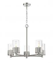 Innovations Lighting 428-5CR-SN-G428-7CL - Bolivar - 5 Light - 25 inch - Satin Nickel - Chain Hung - Chandelier