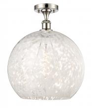 Innovations Lighting 516-1C-PN-G1216-14WM - White Mouchette - 1 Light - 14 inch - Polished Nickel - Semi-Flush Mount