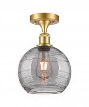 Innovations Lighting 516-1C-SG-G1213-8SM - Athens Deco Swirl - 1 Light - 8 inch - Satin Gold - Semi-Flush Mount