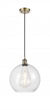 Innovations Lighting 516-1P-AB-G122-12 - Athens - 1 Light - 12 inch - Antique Brass - Cord hung - Mini Pendant