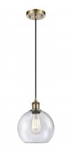 Innovations Lighting 516-1P-AB-G124 - Athens - 1 Light - 8 inch - Antique Brass - Cord hung - Mini Pendant