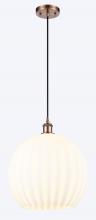 Innovations Lighting 516-1P-AC-G1217-14WV - White Venetian - 1 Light - 14 inch - Antique Copper - Cord Hung - Pendant