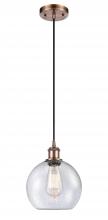 Innovations Lighting 516-1P-AC-G124 - Athens - 1 Light - 8 inch - Antique Copper - Cord hung - Mini Pendant