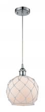 Innovations Lighting 516-1P-PC-G121-8RW - Farmhouse Rope - 1 Light - 8 inch - Polished Chrome - Cord hung - Mini Pendant