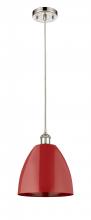 Innovations Lighting 516-1P-PN-MBD-9-RD - Plymouth - 1 Light - 9 inch - Polished Nickel - Cord hung - Mini Pendant