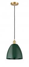 Innovations Lighting 516-1P-SG-MBD-9-GR - Plymouth - 1 Light - 9 inch - Satin Gold - Cord hung - Mini Pendant