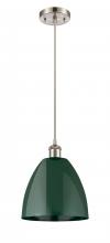 Innovations Lighting 516-1P-SN-MBD-9-GR - Plymouth - 1 Light - 9 inch - Brushed Satin Nickel - Cord hung - Mini Pendant