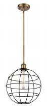 Innovations Lighting 516-1S-BB-CE-12-BK - Lake Placid - 1 Light - 12 inch - Brushed Brass - Multi Pendant