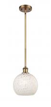 Innovations Lighting 516-1S-BB-G1216-8WM - White Mouchette - 1 Light - 8 inch - Brushed Brass - Mini Pendant