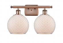 Innovations Lighting 516-2W-AC-G121-8CSN - Farmhouse Chicken Wire - 2 Light - 18 inch - Antique Copper - Bath Vanity Light