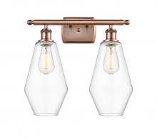 Innovations Lighting 516-2W-AC-G652-7 - Cindyrella - 2 Light - 17 inch - Antique Copper - Bath Vanity Light