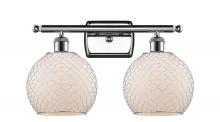 Innovations Lighting 516-2W-PC-G121-8CSN - Farmhouse Chicken Wire - 2 Light - 18 inch - Polished Chrome - Bath Vanity Light