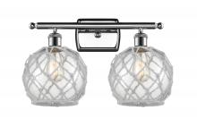 Innovations Lighting 516-2W-PC-G122-8RW - Farmhouse Rope - 2 Light - 18 inch - Polished Chrome - Bath Vanity Light