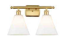 Innovations Lighting 516-2W-SG-GBC-81 - Berkshire - 2 Light - 18 inch - Satin Gold - Bath Vanity Light