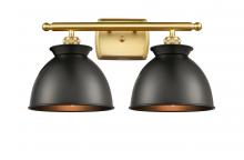 Innovations Lighting 516-2W-SG-M14-BK - Adirondack - 2 Light - 18 inch - Satin Gold - Bath Vanity Light