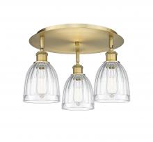 Innovations Lighting 516-3C-BB-G442 - Brookfield - 3 Light - 18 inch - Brushed Brass - Flush Mount