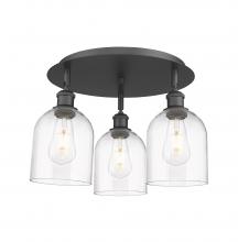 Innovations Lighting 516-3C-BK-G558-6CL - Bella - 3 Light - 17 inch - Matte Black - Flush Mount