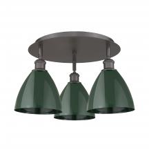 Innovations Lighting 516-3C-OB-MBD-75-GR - Plymouth - 3 Light - 19 inch - Oil Rubbed Bronze - Flush Mount