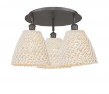 Innovations Lighting 516-3C-OB-NBD-9-NAT - Bristol Natural - 3 Light - 21 inch - Oil Rubbed Bronze - Flush Mount