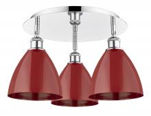 Innovations Lighting 516-3C-PC-MBD-75-RD - Plymouth - 3 Light - 19 inch - Polished Chrome - Flush Mount