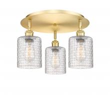 Innovations Lighting 516-3C-SG-G112C-5CL - Cobbleskill - 3 Light - 17 inch - Satin Gold - Flush Mount