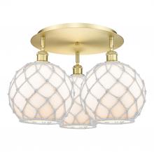 Innovations Lighting 516-3C-SG-G121-10RW - Farmhouse Rope - 3 Light - 22 inch - Satin Gold - Flush Mount