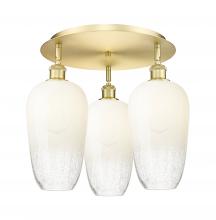 Innovations Lighting 516-3C-SG-G484-7OP - Brookhaven Flute - 3 Light - 19 inch - Satin Gold - Semi-Flush Mount